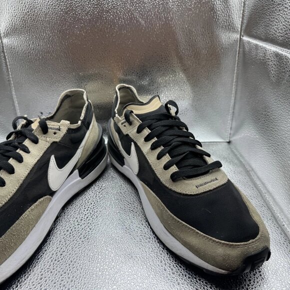Size 13 - Nike Waffle One Black Khaki Mens Low Top Platform Sneakers‎ DA7995-002 - Picture 4 of 10